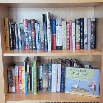 Two shelves of books