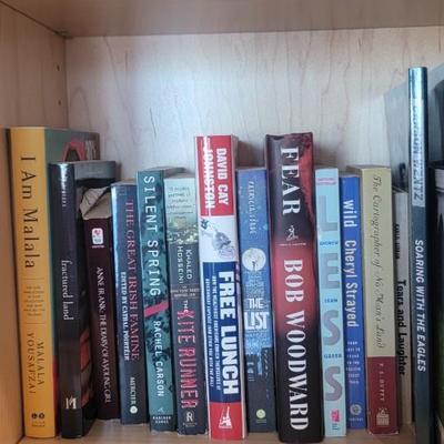 Two shelves of books