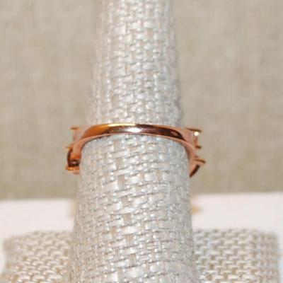 Size 6½ Very Colorful Pear Shaped Stones Party Ring on a Rose Gold Band (5.8g)