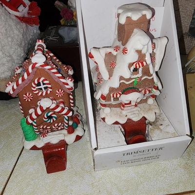 Pair of gingerbread stocking holders.