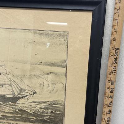 US Clipper Ship "Red Jacket" Etching