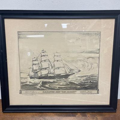 US Clipper Ship "Red Jacket" Etching