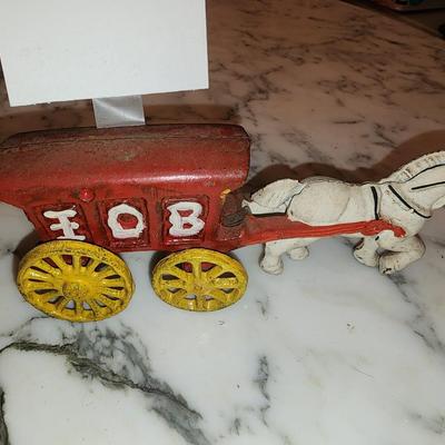 Cast iron horse and buggy