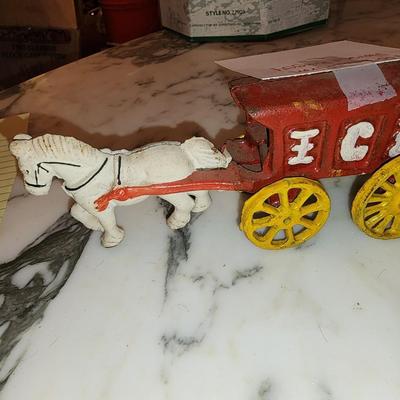 Cast iron horse and buggy