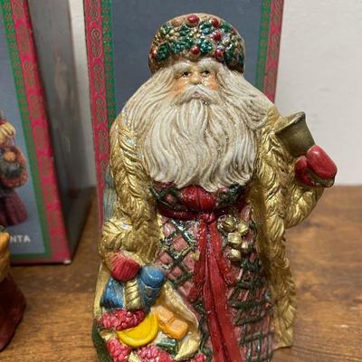 Set of 3 Woodland Santa Porcelain Figurines