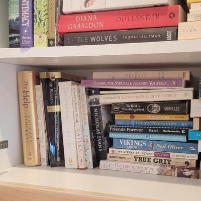 Assortment of books, 2 shelves