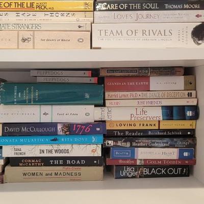 Assortment of books, 2 shelves