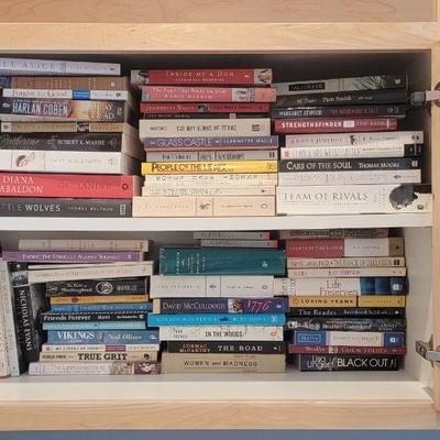 Assortment of books, 2 shelves