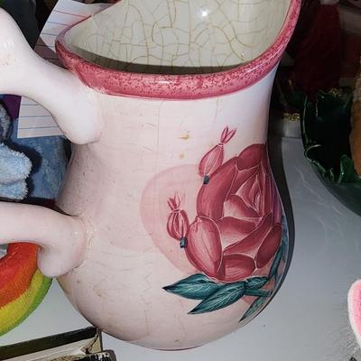 Pink rose pitcher