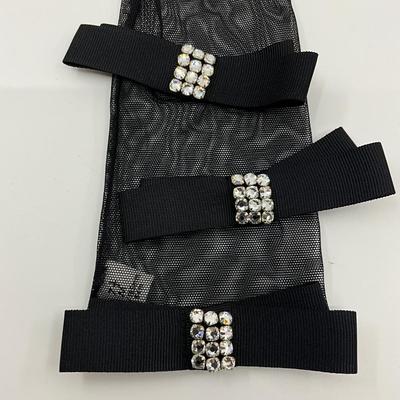 221 GUCCI Rhinestone Long Gloves Size 7.5
