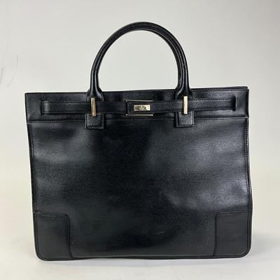 222 GUCCI Black Briefcase Leather Tote