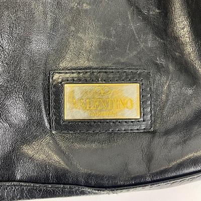 223 VALENTINO Nuage Bow Black Leather Tote
