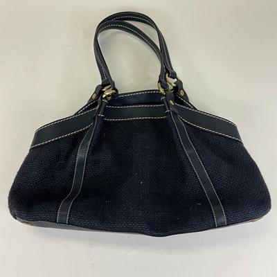224 HOGAN Blue Leather/Knitted Tote