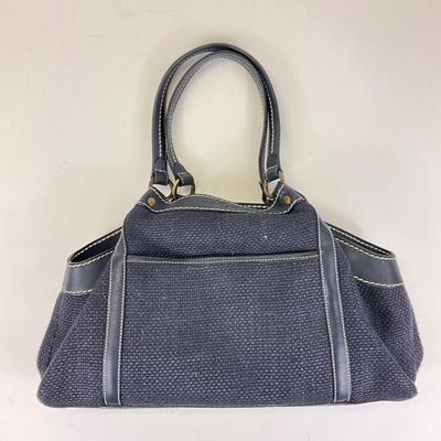 224 HOGAN Blue Leather/Knitted Tote