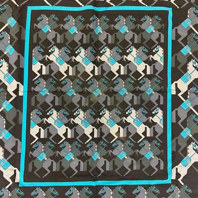 227 HERMÈS Paris Henry D'Origng Courbettes Silk Scarf