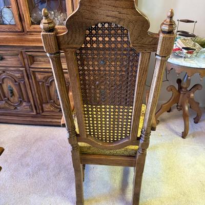 Mid-century Thomasville Oak Dining Table & 6 Chairs Set Traditional