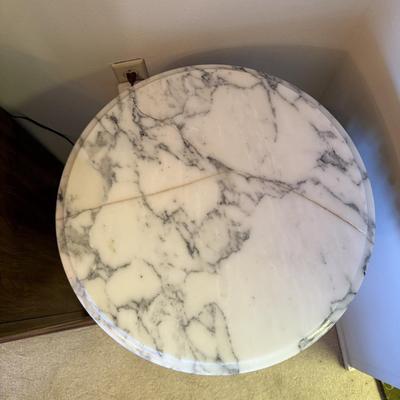 Antique Victorian Mahogany Marble Top Lamp Table Ornate Base