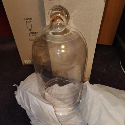 Set of 2 bell jars in boxes