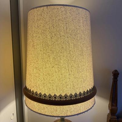 Diane Grant Hollywood Regency Amber Glass Table Lamp Pair