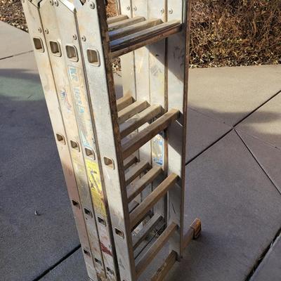 Aluminum step/ extension ladder combo