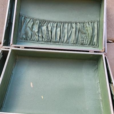 Papa bear, mama bear and baby bear vintage luggage set