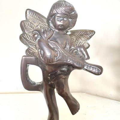 Set of 2 Brass Cherub Stocking Holders