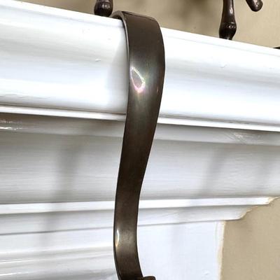 Set of 2 Brass Cherub Stocking Holders