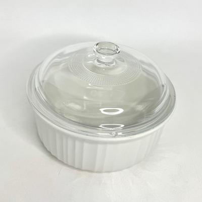 Blue Cornflower and French White CorningWare Lot - 6 Casserole Dishes and 3 Lids.