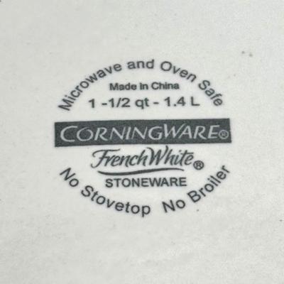 Blue Cornflower and French White CorningWare Lot - 6 Casserole Dishes and 3 Lids.