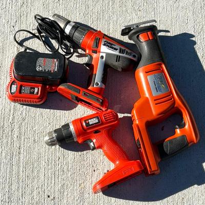 Lot of 3 Black and Decker Tools with Battery and Battery Charger