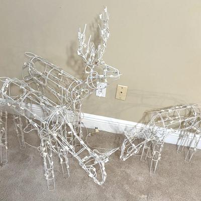 Vintage Lighted Deer Family - Set of 3 Light Up Yard Reindeer