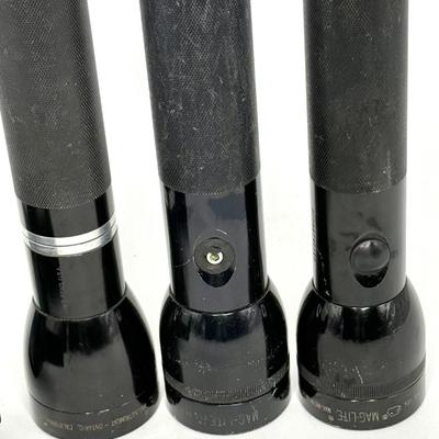 Set of 3 Heavy Duty MAGLITE Flashlights - 1 with Charger - 2 with Batteries