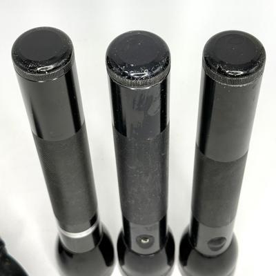 Set of 3 Heavy Duty MAGLITE Flashlights - 1 with Charger - 2 with Batteries