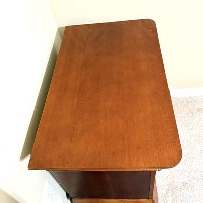 Vintage Solid Wood Hooker Furniture - Full Sized Bed Frame and Side Table