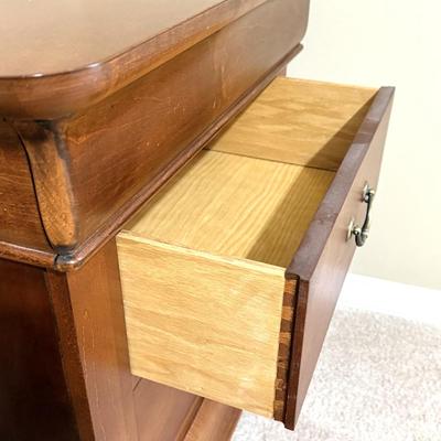 Vintage Solid Wood Hooker Furniture - Full Sized Bed Frame and Side Table