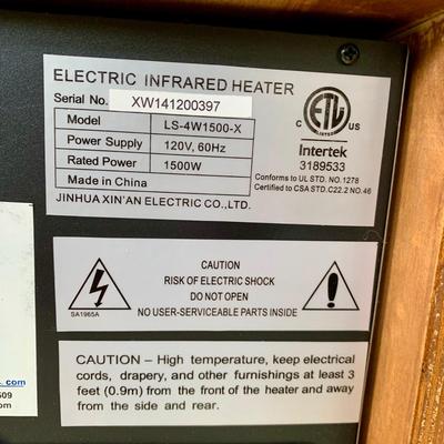 LOT 4 L: Life Smart Electric Infrared Heater Model #LS-4W1500-X