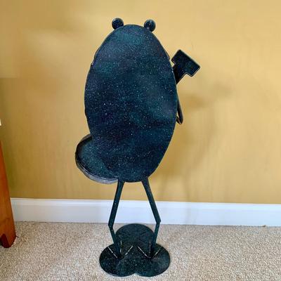 LOT 5 L: Vintage Metal Frog Playing Guitar Garden Decor