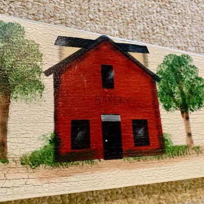 LOT 15 L: Wall Decor: Hearthside Collection "Live Laugh Love" & Hand Painted Town by Sue