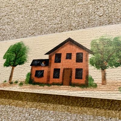 LOT 15 L: Wall Decor: Hearthside Collection "Live Laugh Love" & Hand Painted Town by Sue