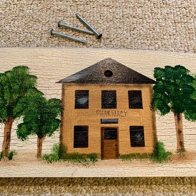 LOT 15 L: Wall Decor: Hearthside Collection "Live Laugh Love" & Hand Painted Town by Sue