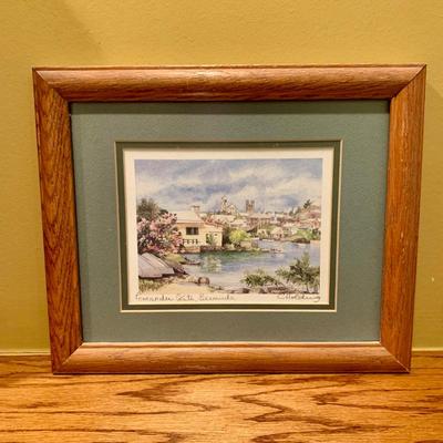 LOT 16 L: Framed & Signed Watercolor Prints "Summerset Bridge" & "Pomander Gate" Bermuda by C. Holding