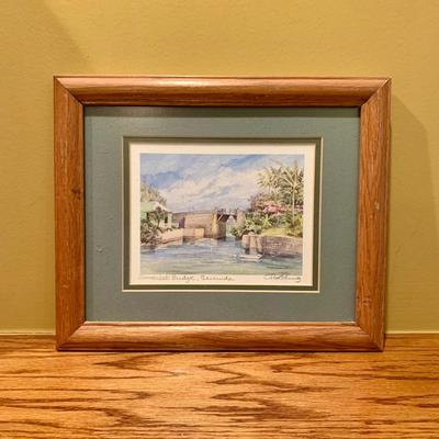 LOT 16 L: Framed & Signed Watercolor Prints "Summerset Bridge" & "Pomander Gate" Bermuda by C. Holding