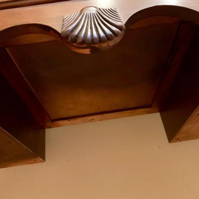 LOT 18 L & H: Pennsylvania House Expandable Sideboard Table & Ethan Allen Curio Cabinet / Hutch