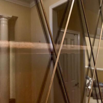 LOT 18 L & H: Pennsylvania House Expandable Sideboard Table & Ethan Allen Curio Cabinet / Hutch