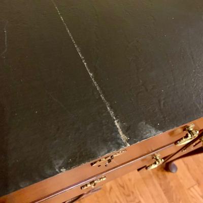 LOT 18 L & H: Pennsylvania House Expandable Sideboard Table & Ethan Allen Curio Cabinet / Hutch