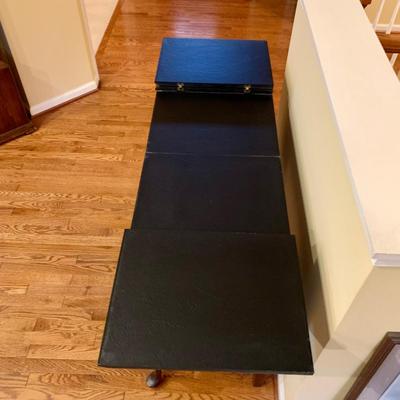 LOT 18 L & H: Pennsylvania House Expandable Sideboard Table & Ethan Allen Curio Cabinet / Hutch