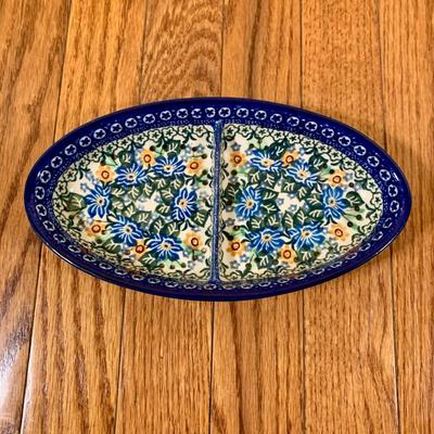 LOT 21 L: Handmade Blue & White Polish Stoneware Collection: Teapots, Mugs, Salt & Pepper Shakers, & More