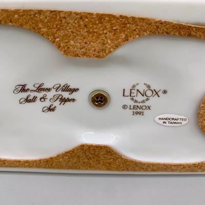 LOT 25 L: The Lenox Village 1991 Salt & Pepper Set