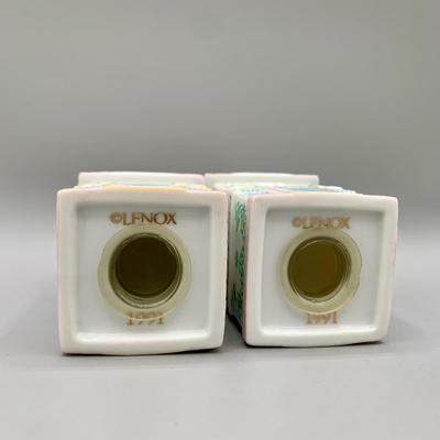 LOT 25 L: The Lenox Village 1991 Salt & Pepper Set