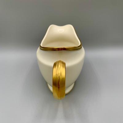 LOT 26 L: Lenox Holiday Dimension Collection Gravy Boat w/ Plate